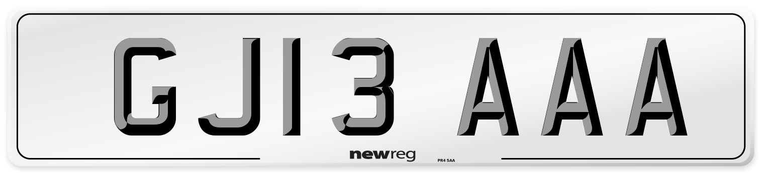 GJ13 AAA Number Plate from New Reg